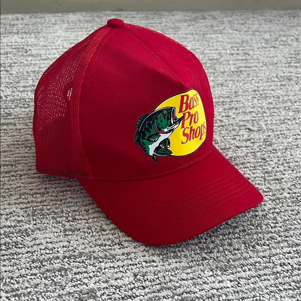 Bass Pro Shops Red Cap with Logo Patch